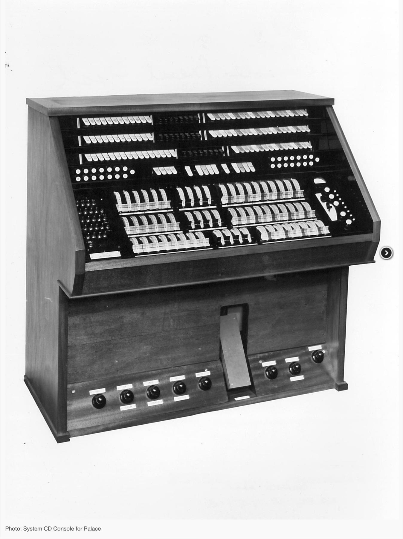 Archival photo of the System CD lighting console from Jesus Christ Superstar, West End